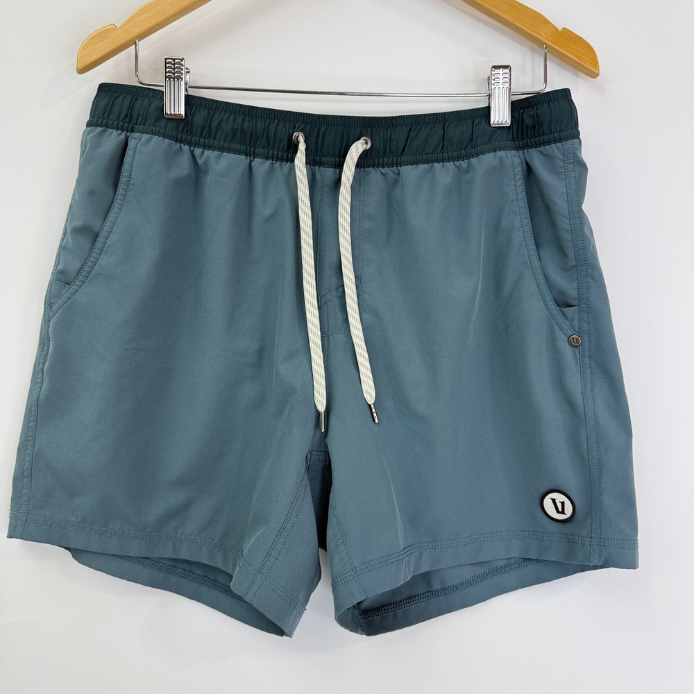 Vuori Kore Shorts Mens Large Teal Blue V367 Lined Athletic Performance Gym